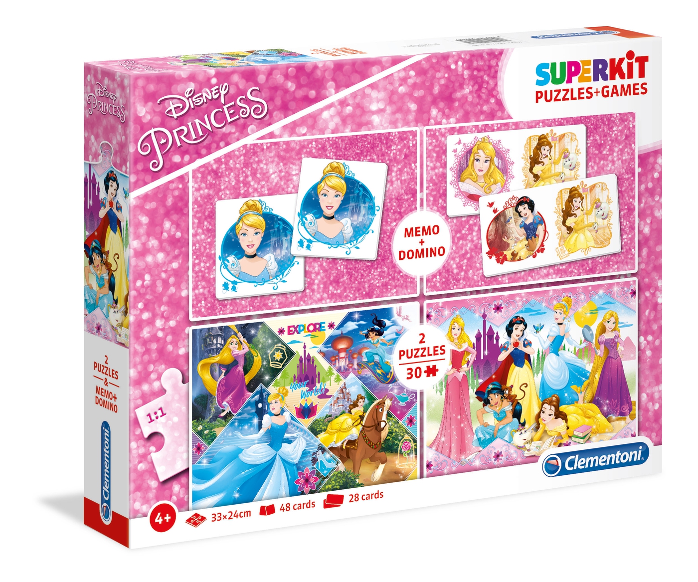 Disney Princess 2x30 peças Supercolor Puzzle Clementoni