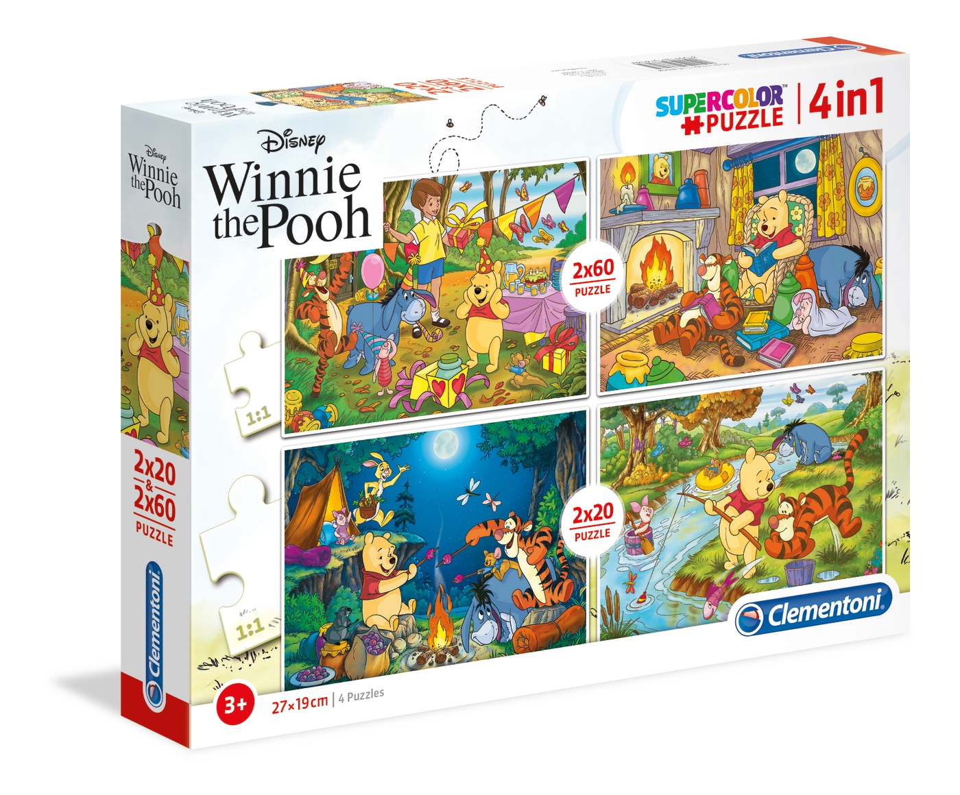 Disney Winnie the Pooh - 2x20+2x60 pièces - Supercolor Puzzle - Clementoni