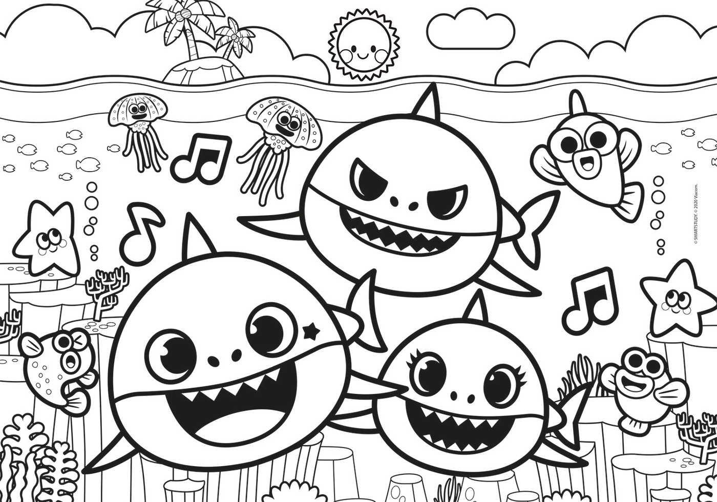Baby Shark Coloring Pages To Print / Free & Easy To Print