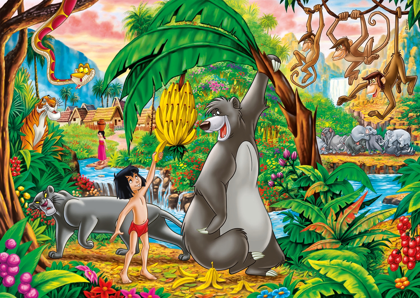 instructeur type Vaardig Disney Peter Pan + The Jungle Book - 2x60 pcs - Supercolor Puzzle -  Clementoni