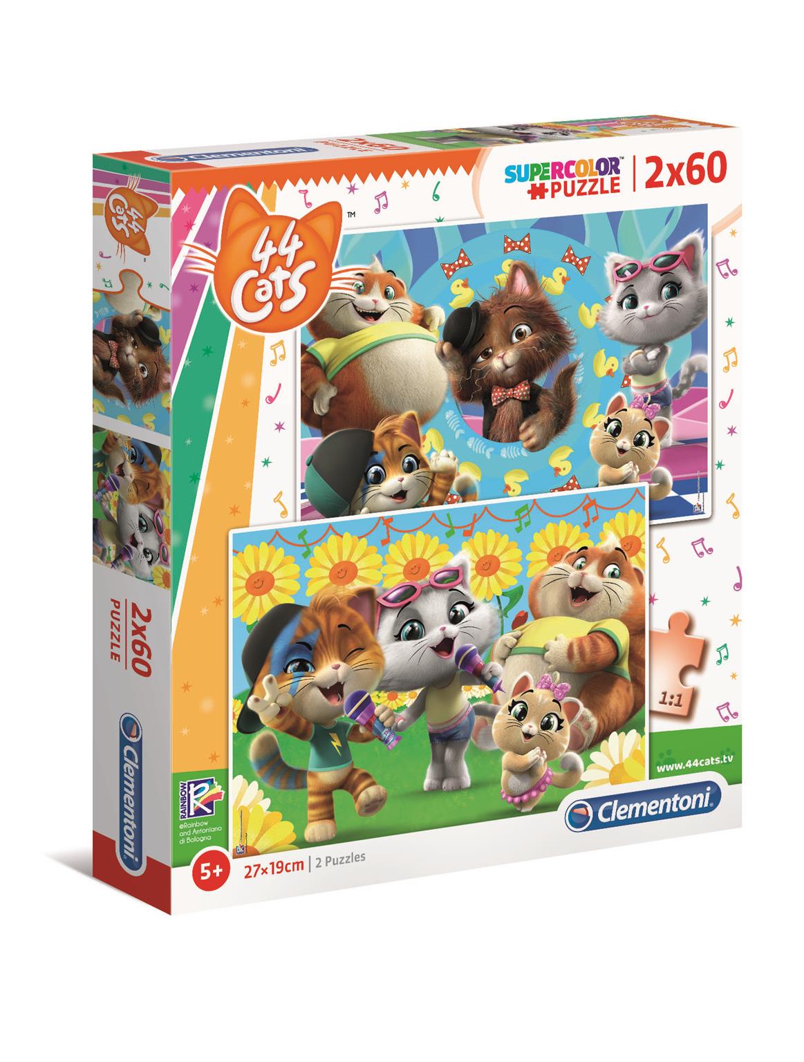 44 Cats - 2x60 parça - Supercolor Puzzle - Clementoni