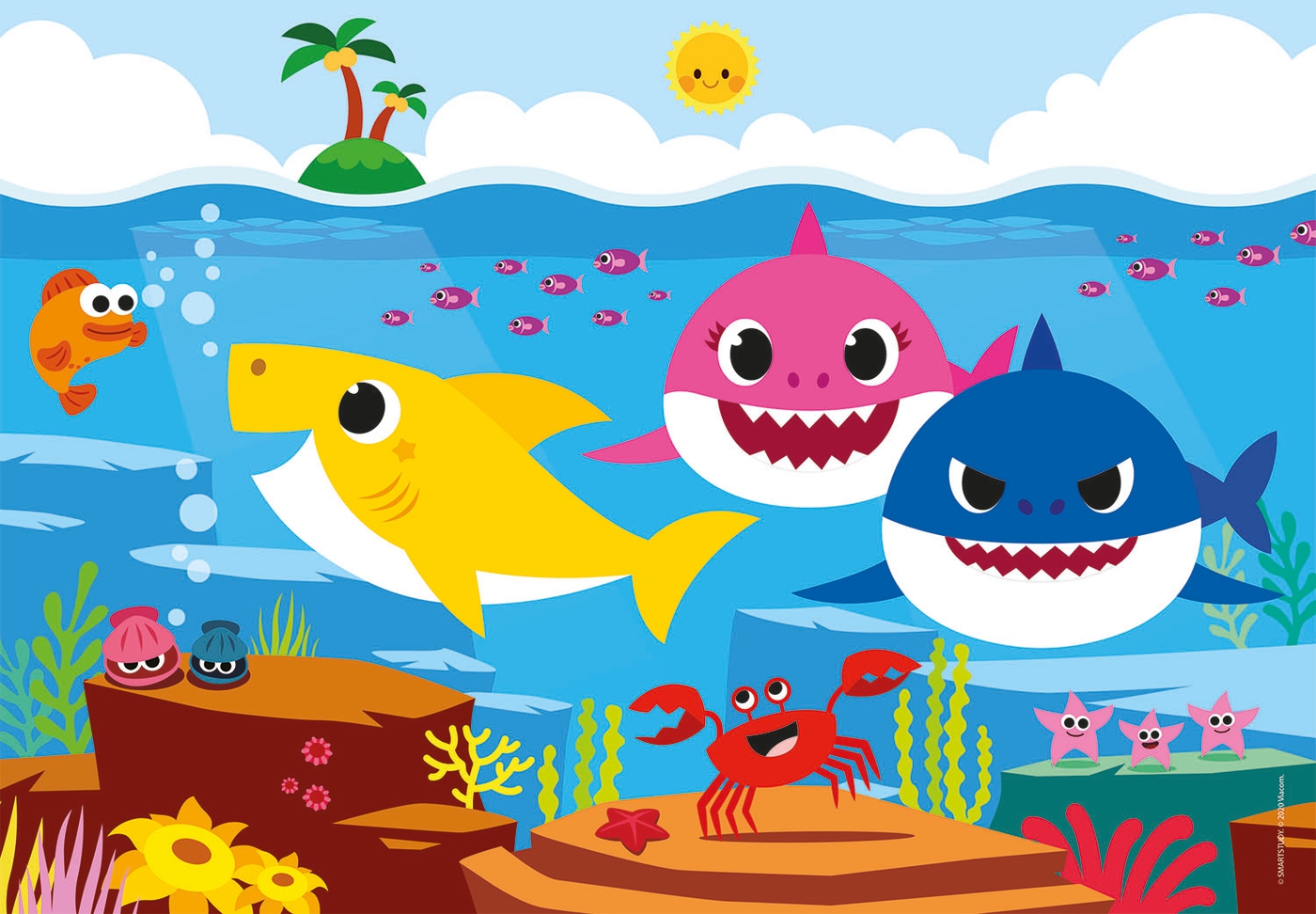 Baby Shark 60 Parca Supercolor Puzzle Clementoni